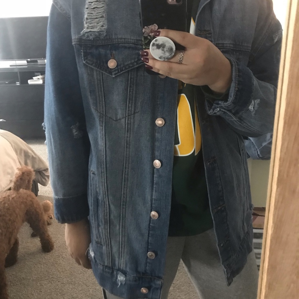 Forever 21 Distressed Denim Jacket